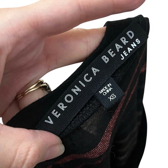 Veronica Beard Daphne Striped Metallic Tshirt Dress XS Bodycon Ruched Colorful - Picture 6 of 8